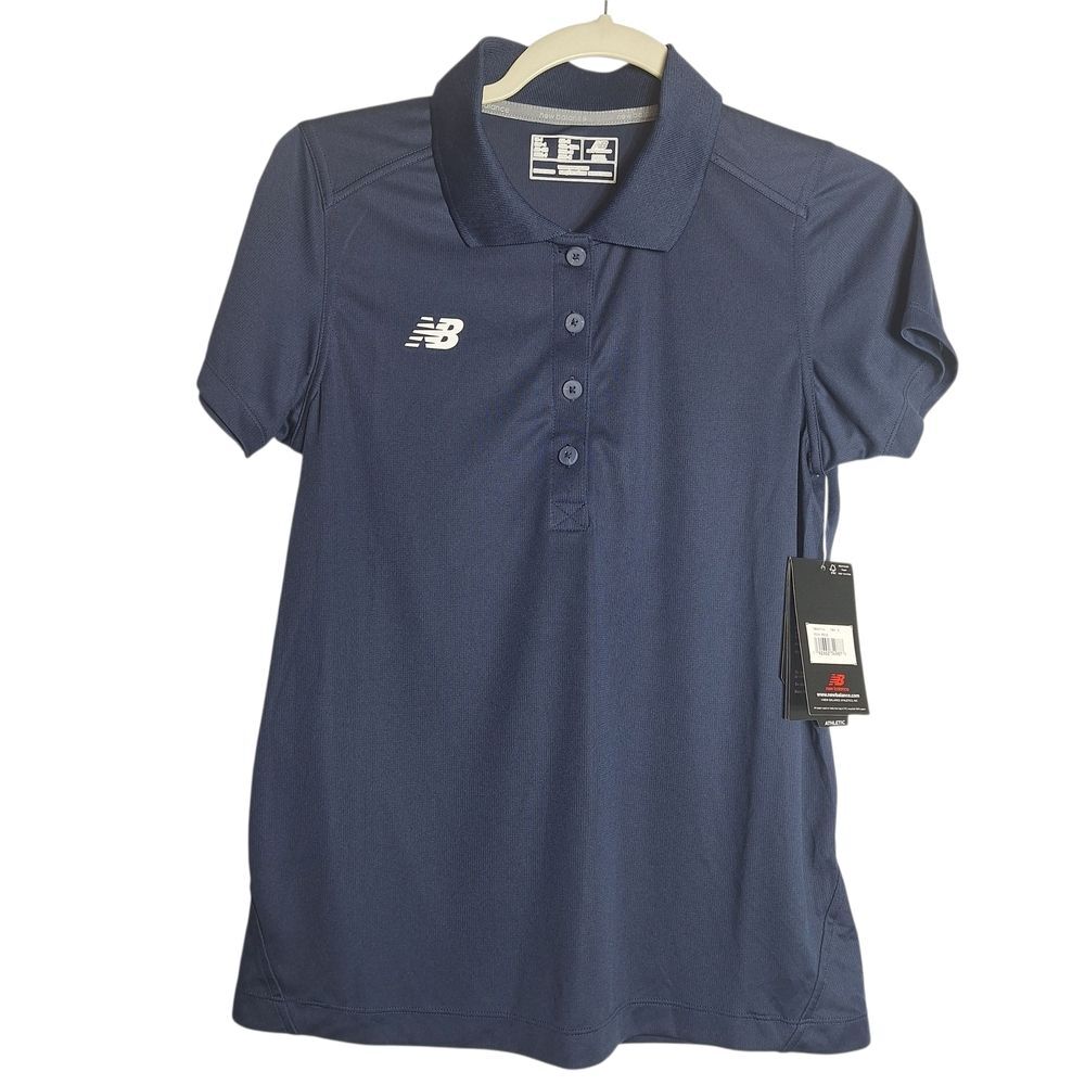 New Balance Polo Shirt Golf Athleisure Wicking Navy Small Womens